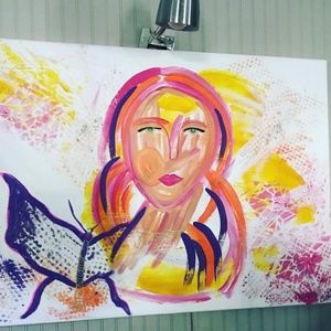 Hand painted abstract